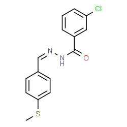 ChemSpider 2D Image | 3-Chloro-N'-{(Z)-[4-(methylsulfanyl)phenyl]methylene}benzohydrazide | C15H13ClN2OS