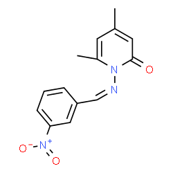 ChemSpider 2D Image | 4,6-Dimethyl-1-[(Z)-(3-nitrobenzylidene)amino]-2(1H)-pyridinone | C14H13N3O3