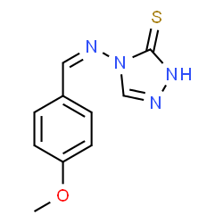 ChemSpider 2D Image | 4-[(Z)-(4-Methoxybenzylidene)amino]-2,4-dihydro-3H-1,2,4-triazole-3-thione | C10H10N4OS
