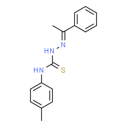 ChemSpider 2D Image | (2E)-N-(4-Methylphenyl)-2-(1-phenylethylidene)hydrazinecarbothioamide | C16H17N3S