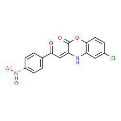 ChemSpider 2D Image | (3E)-6-Chloro-3-[2-(4-nitrophenyl)-2-oxoethylidene]-3,4-dihydro-2H-1,4-benzoxazin-2-one | C16H9ClN2O5