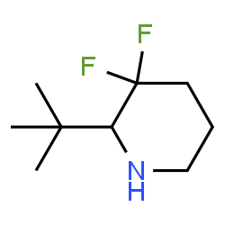 ChemSpider 2D Image | 3,3-Difluoro-2-(2-methyl-2-propanyl)piperidine | C9H17F2N