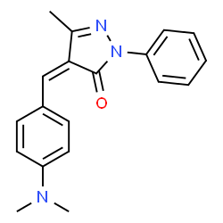 ChemSpider 2D Image | (4Z)-4-[4-(Dimethylamino)benzylidene]-5-methyl-2-phenyl-2,4-dihydro-3H-pyrazol-3-one | C19H19N3O