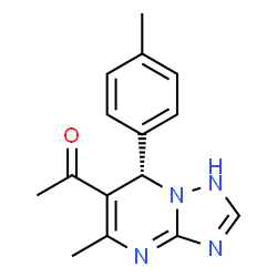 ChemSpider 2D Image | 1-[(7S)-5-Methyl-7-(4-methylphenyl)-1,7-dihydro[1,2,4]triazolo[1,5-a]pyrimidin-6-yl]ethanone | C15H16N4O