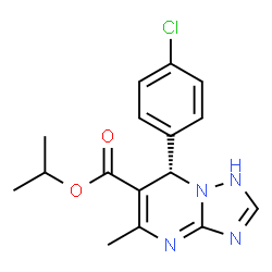 ChemSpider 2D Image | Isopropyl (7S)-7-(4-chlorophenyl)-5-methyl-1,7-dihydro[1,2,4]triazolo[1,5-a]pyrimidine-6-carboxylate | C16H17ClN4O2