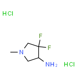 ChemSpider 2D Image | 4,4-Difluoro-1-methyl-3-pyrrolidinamine dihydrochloride | C5H12Cl2F2N2