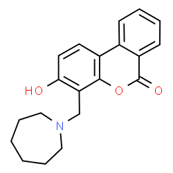 ChemSpider 2D Image | 4-(1-Azepanylmethyl)-3-hydroxy-6H-benzo[c]chromen-6-one | C20H21NO3