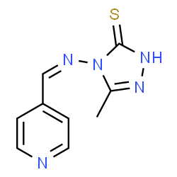 ChemSpider 2D Image | 5-Methyl-4-[(Z)-(4-pyridinylmethylene)amino]-2,4-dihydro-3H-1,2,4-triazole-3-thione | C9H9N5S