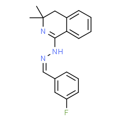 ChemSpider 2D Image | 1-[(2Z)-2-(3-Fluorobenzylidene)hydrazino]-3,3-dimethyl-3,4-dihydroisoquinoline | C18H18FN3