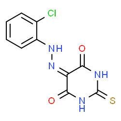 ChemSpider 2D Image | 5-[(2-Chlorophenyl)hydrazono]-2-thioxodihydro-4,6(1H,5H)-pyrimidinedione | C10H7ClN4O2S