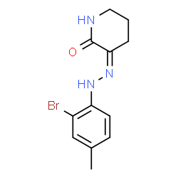 ChemSpider 2D Image | (3Z)-3-[(2-Bromo-4-methylphenyl)hydrazono]-2-piperidinone | C12H14BrN3O