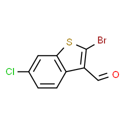 ChemSpider 2D Image | 2-Bromo-6-chloro-1-benzothiophene-3-carbaldehyde | C9H4BrClOS