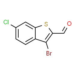 ChemSpider 2D Image | 3-Bromo-6-chloro-1-benzothiophene-2-carbaldehyde | C9H4BrClOS