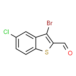 ChemSpider 2D Image | 3-Bromo-5-chloro-1-benzothiophene-2-carbaldehyde | C9H4BrClOS
