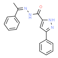 ChemSpider 2D Image | 3-Phenyl-N'-[(1Z)-1-phenylethylidene]-1H-pyrazole-5-carbohydrazide | C18H16N4O