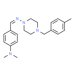 ChemSpider 2D Image | N,N-Dimethyl-4-[(Z)-{[4-(4-methylbenzyl)-1-piperazinyl]imino}methyl]aniline | C21H28N4