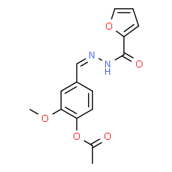 ChemSpider 2D Image | 4-[(Z)-(2-Furoylhydrazono)methyl]-2-methoxyphenyl acetate | C15H14N2O5