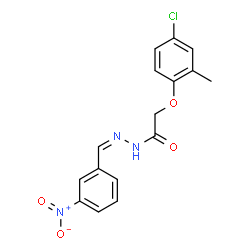 ChemSpider 2D Image | 2-(4-Chloro-2-methylphenoxy)-N'-[(Z)-(3-nitrophenyl)methylene]acetohydrazide | C16H14ClN3O4