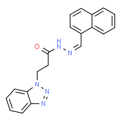 ChemSpider 2D Image | 3-(1H-Benzotriazol-1-yl)-N'-[(Z)-1-naphthylmethylene]propanehydrazide | C20H17N5O