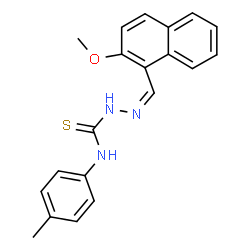 ChemSpider 2D Image | (2Z)-2-[(2-Methoxy-1-naphthyl)methylene]-N-(4-methylphenyl)hydrazinecarbothioamide | C20H19N3OS