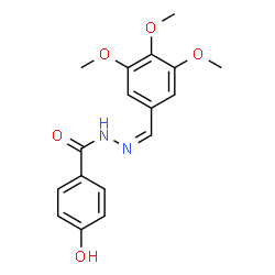 ChemSpider 2D Image | 4-Hydroxy-N'-[(Z)-(3,4,5-trimethoxyphenyl)methylene]benzohydrazide | C17H18N2O5