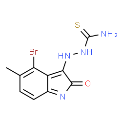 ChemSpider 2D Image | 2-(4-Bromo-5-methyl-2-oxo-2H-indol-3-yl)hydrazinecarbothioamide | C10H9BrN4OS