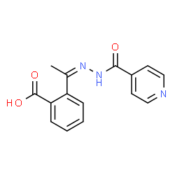 ChemSpider 2D Image | 2-[(1Z)-N-Isonicotinoylethanehydrazonoyl]benzoic acid | C15H13N3O3