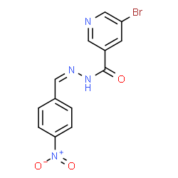 ChemSpider 2D Image | 5-Bromo-N'-[(Z)-(4-nitrophenyl)methylene]nicotinohydrazide | C13H9BrN4O3