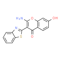 ChemSpider 2D Image | 2-Amino-3-(1,3-benzothiazol-2-yl)-7-hydroxy-4H-chromen-4-one | C16H10N2O3S