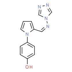ChemSpider 2D Image | 4-{2-[(Z)-(4H-1,2,4-Triazol-4-ylimino)methyl]-1H-pyrrol-1-yl}phenol | C13H11N5O