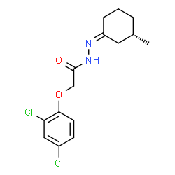 ChemSpider 2D Image | 2-(2,4-Dichlorophenoxy)-N'-[(1Z,3S)-3-methylcyclohexylidene]acetohydrazide | C15H18Cl2N2O2