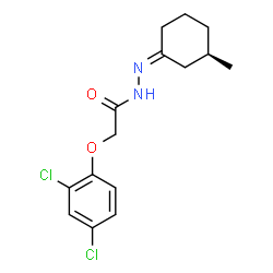 ChemSpider 2D Image | 2-(2,4-Dichlorophenoxy)-N'-[(1Z,3R)-3-methylcyclohexylidene]acetohydrazide | C15H18Cl2N2O2