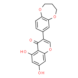ChemSpider 2D Image | 3-(3,4-Dihydro-2H-1,5-benzodioxepin-7-yl)-5,7-dihydroxy-4H-chromen-4-one | C18H14O6