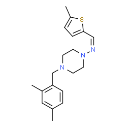 ChemSpider 2D Image | 4-(2,4-dimethylbenzyl)-N-[(5-methyl-2-thienyl)methylene]-1-piperazinamine | C19H25N3S