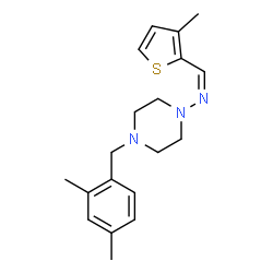 ChemSpider 2D Image | 4-(2,4-dimethylbenzyl)-N-[(3-methyl-2-thienyl)methylene]-1-piperazinamine | C19H25N3S