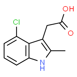 ChemSpider 2D Image | 4-Chloro-2-methyl-1H-indole-3-acetic acid | C11H10ClNO2