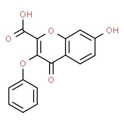 ChemSpider 2D Image | 7-Hydroxy-4-oxo-3-phenoxy-4H-chromene-2-carboxylic acid | C16H10O6