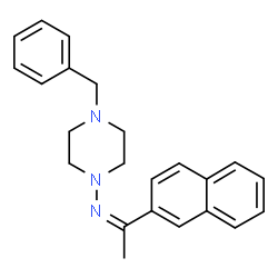 ChemSpider 2D Image | (1Z)-N-(4-Benzyl-1-piperazinyl)-1-(2-naphthyl)ethanimine | C23H25N3