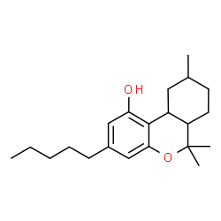 ChemSpider 2D Image | 6,6,9-Trimethyl-3-pentyl-6a,7,8,9,10,10a-hexahydro-6H-benzo[c]chromen-1-ol | C21H32O2