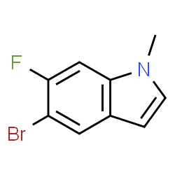 ChemSpider 2D Image | 5-Bromo-6-fluoro-1-methyl-1H-indole | C9H7BrFN