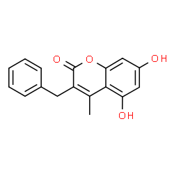 ChemSpider 2D Image | 3-Benzyl-5,7-dihydroxy-4-methyl-2H-chromen-2-one | C17H14O4