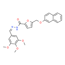 ChemSpider 2D Image | 5-[(2-Naphthyloxy)methyl]-N'-[(Z)-(3,4,5-trimethoxyphenyl)methylene]-2-furohydrazide | C26H24N2O6