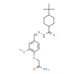 ChemSpider 2D Image | 2-{4-[(Z)-{[(4-tert-Butylcyclohexyl)carbonyl]hydrazono}methyl]-2-methoxyphenoxy}acetamide | C21H31N3O4
