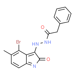 ChemSpider 2D Image | N'-(4-Bromo-5-methyl-2-oxo-2H-indol-3-yl)-2-phenylacetohydrazide | C17H14BrN3O2