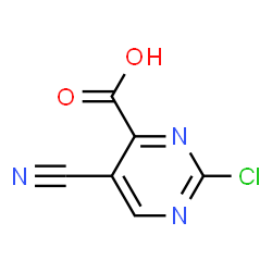 ChemSpider 2D Image | 2-Chloro-5-cyano-4-pyrimidinecarboxylic acid | C6H2ClN3O2