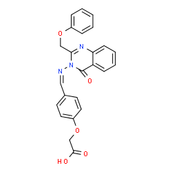 ChemSpider 2D Image | {4-[(Z)-{[4-Oxo-2-(phenoxymethyl)-3(4H)-quinazolinyl]imino}methyl]phenoxy}acetic acid | C24H19N3O5