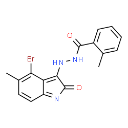 ChemSpider 2D Image | N'-(4-Bromo-5-methyl-2-oxo-2H-indol-3-yl)-2-methylbenzohydrazide | C17H14BrN3O2