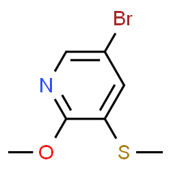 ChemSpider 2D Image | 5-Bromo-2-methoxy-3-(methylsulfanyl)pyridine | C7H8BrNOS