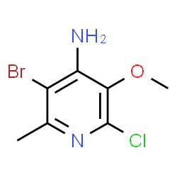 ChemSpider 2D Image | 3-Bromo-6-chloro-5-methoxy-2-methyl-4-pyridinamine | C7H8BrClN2O