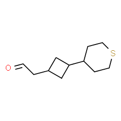 ChemSpider 2D Image | [3-(Tetrahydro-2H-thiopyran-4-yl)cyclobutyl]acetaldehyde | C11H18OS